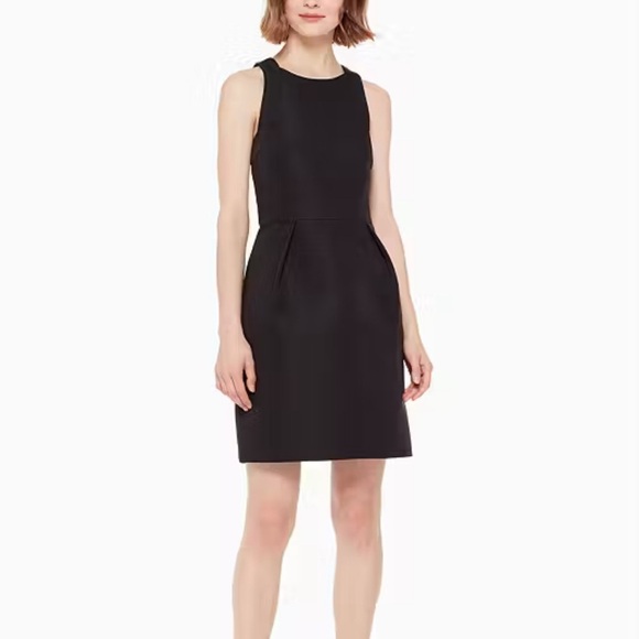Kate Spade Black Bow Back Faille Sleeveless Sheath Mini Dress Size 14 - Picture 2 of 12